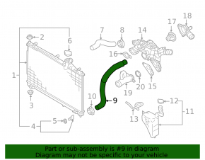 Cooling pipe lower Mitsubishi Outlander 14-20 3.0