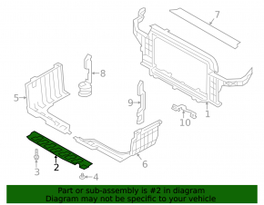 Lower radiator deflector Hyundai Veloster 12-13