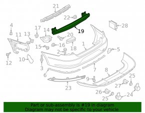 Rear bumper reinforcement VW CC 13-17 rest