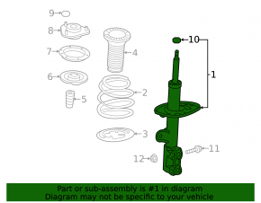 Front left shock absorber Toyota Rav4 19- 2.5 rusty