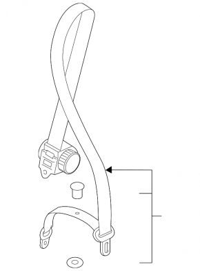 Seat belt rear center Audi Q7 16- black