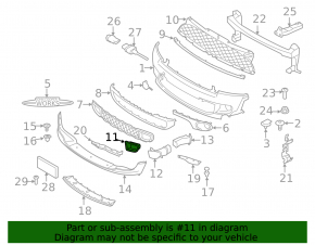 Front Bumper Air Duct Trim Right Mini Cooper S Clubman R55 11-14 Rest Black