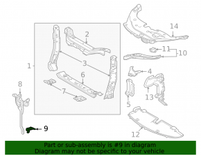 Lower bracket for the radiator grille gull Lexus CT200h 11-17