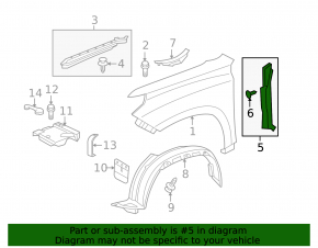 Right door-wing seal for Lexus GX460 10-23