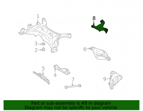 Upper rear left control arm Infiniti FX35 FX45 03-08