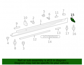 Rear right mudguard for Lexus GS 13-19