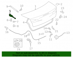 Left trunk lid hinge for Mitsubishi Lancer 10-17