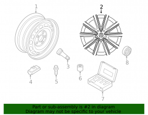 Wheel disk R17 VW Tiguan 09-17 type 2, light curb, varnish peeled