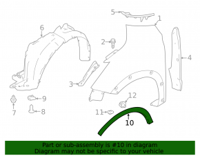 Front left fender arch trim for Nissan Kicks 2021-2025