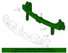 Front bumper reinforcement with fangs Kia Niro 23-26 EV