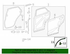 Door seal rear left Lexus NX200t NX300 NX300h 16-21 rear