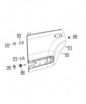 Door limiter rear left Fiat 500L 14-19