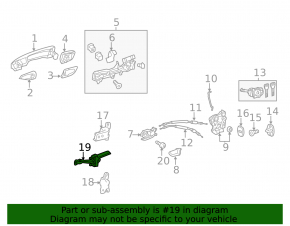 Front left door limiter Lexus CT200h 11-17