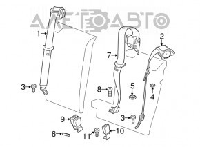 Seat belt rear right BMW X3 F25 11-17 beige