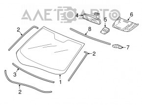 Honda CRV 17-22 windshield for camera and rain sensor, seal is cut