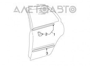 Molding door-glass central rear left Toyota Camry v30 2.4
