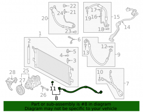 Air conditioner tube heater-condenser Audi Q5 80A 18-24 3.0T