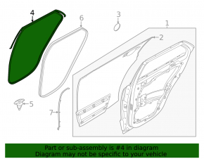Door seal rear right Kia Niro 23 - worn