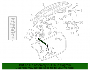 Trunk lid hinge spring left Audi A4 B9 17-
