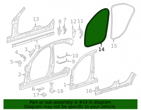 Door seal front left Mercedes C-class W205 15-21 black
