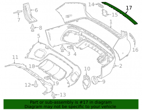 Mercedes X247 GLB 20-23 chrome rear bumper upper trim