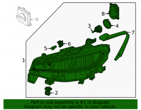 Right front headlight assembly for Volkswagen ID.4 21-22 LED