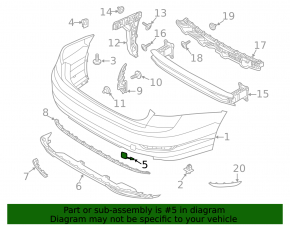 Tow Hook Cap Rear Bumper VW Jetta 19-21