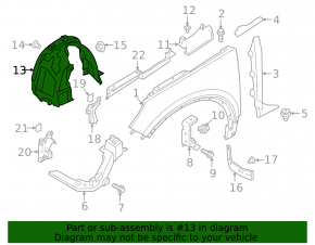 Front right fender liner Volvo XC40 19-26