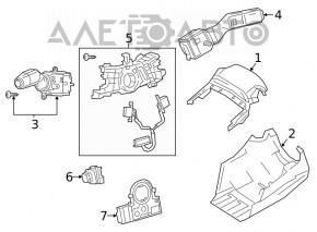 The lower steering column frame of a Lexus UX200 UX250h 19-26 is worn and needs dry cleaning.