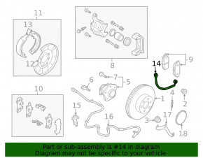 Rear left brake hose for Nissan Rogue 08-15 AWD