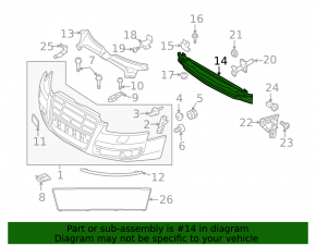 Front bumper reinforcement for the Audi A6 04-11