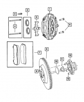 Front right caliper Chrysler 300 11- 2 pistons