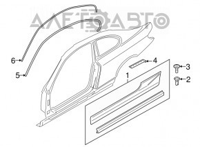 Left side sill for BMW 335i e92 07-10 silver scratches