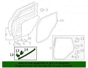 Mitsubishi Outlander 14-21 rear right door seal lower