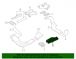 BMW 5 F10 11-16 Central Dashboard Air Deflector, Black with Chrome