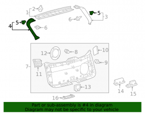 Left tailgate trim for Lexus NX200t NX300 NX300h 16-21 black, scratched