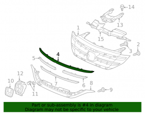 Upper molding of radiator grille Honda CRV 12-14 prerest