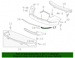 Rear bumper molding left Acura MDX 22-26 chrome