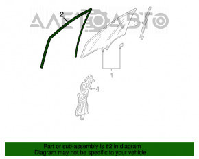 Glass seal front right Honda Civic 4d 06-09