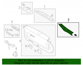 Mitsubishi Outlander 22-25 black left trunk lid trim