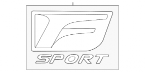 F Sport front left wing emblem for Lexus LX 22-26