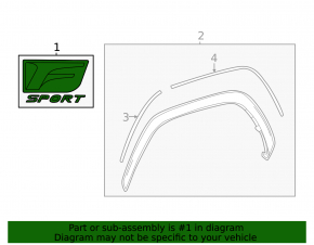 F Sport front left wing emblem for Lexus LX 22-26