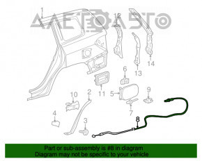 Fuel Lock Cable Toyota Highlander 08-13