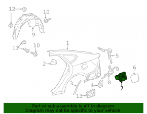 Fuel filler flap assembly Toyota Avalon 13-18