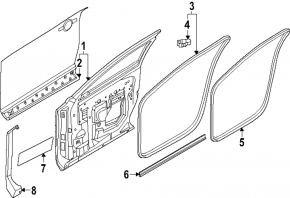 Nissan Ariya 23-25 front left side door seal