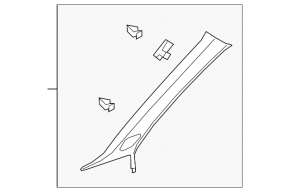 Upper left front pillar trim for Audi Q3 83A 19-25, black, under the tweeter