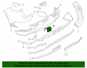 Rear bumper tow hook cap left Porsche Cayenne 20-26