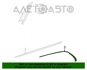 Upper rear left door molding Mercedes W167 GLE 350 450 20-23 chrome with glass seal, scratches