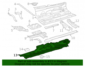 Left underbody protection Mercedes C-class W205 300/350e 15-21