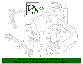 Rear bumper mount upper left Mercedes C-class W205 15-21